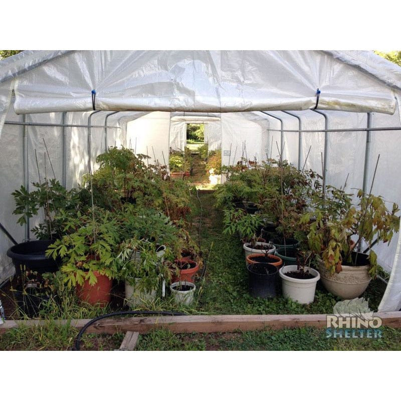 Rhino Shelter Greenhouse House Style 12’W x 12’L x 8’H - GH121208H