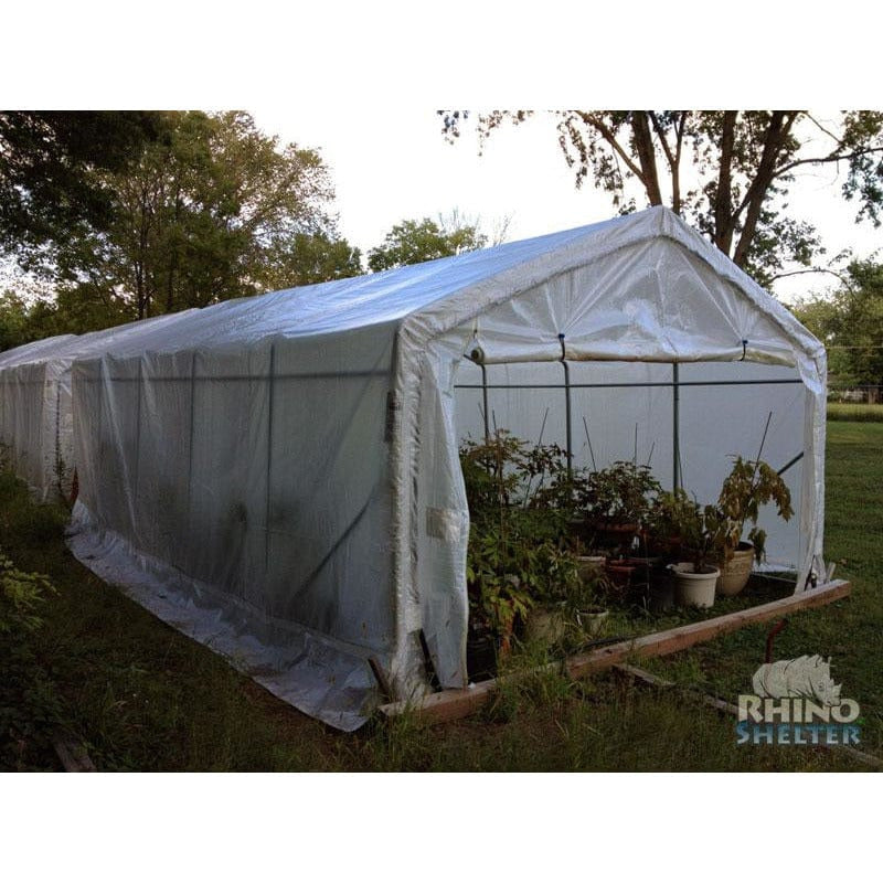 Rhino Shelter Greenhouse House Style 12’W x 12’L x 8’H - GH121208H