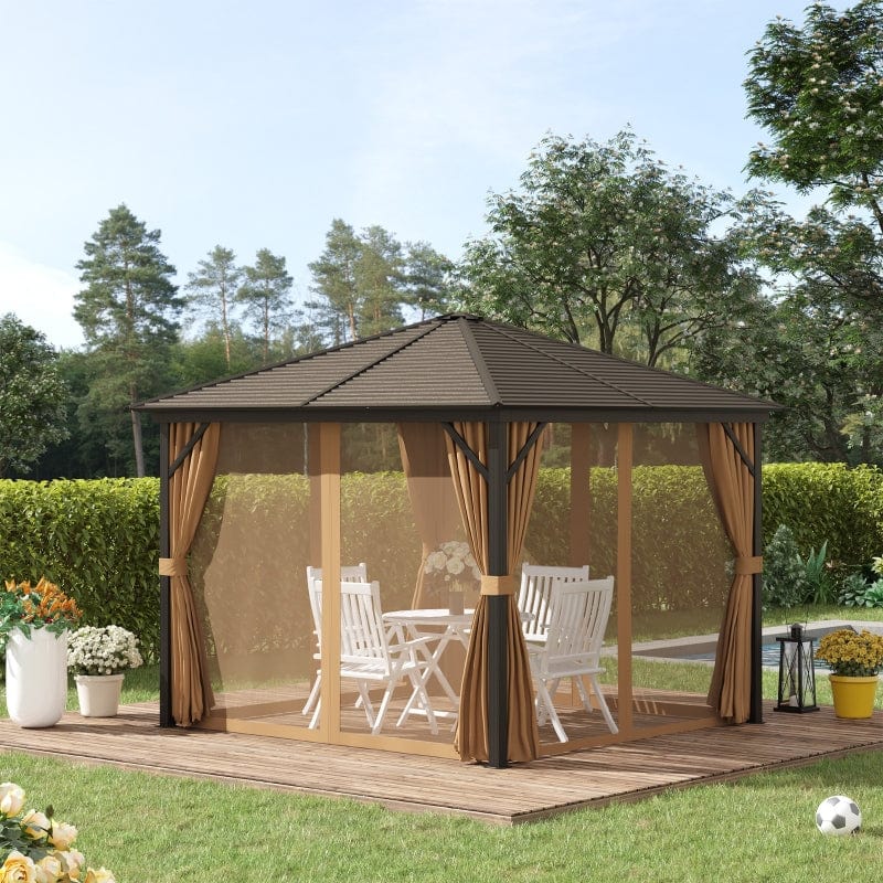 Outsunny 10x10 Hardtop Gazebo with Aluminum Frame - 84C-094V01