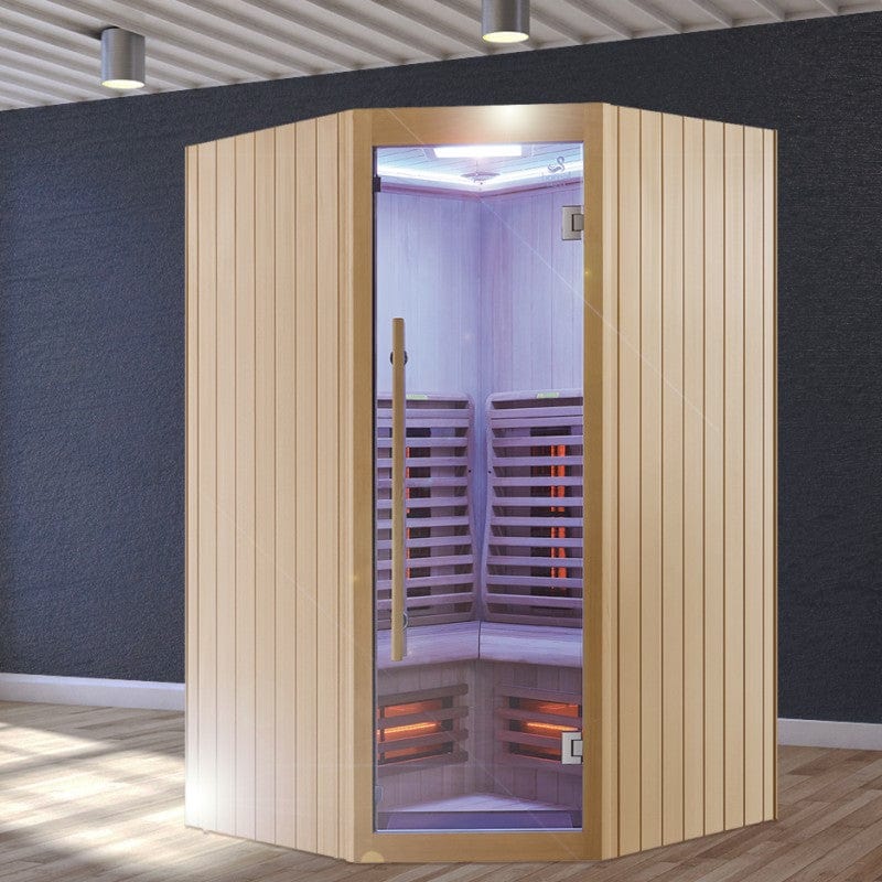 Sauna Hammam BOREAL® SIGNATURE 130C FULL SPECTRUM CORNER INFRARED SAUNA - 130X130X205 - MK51560062