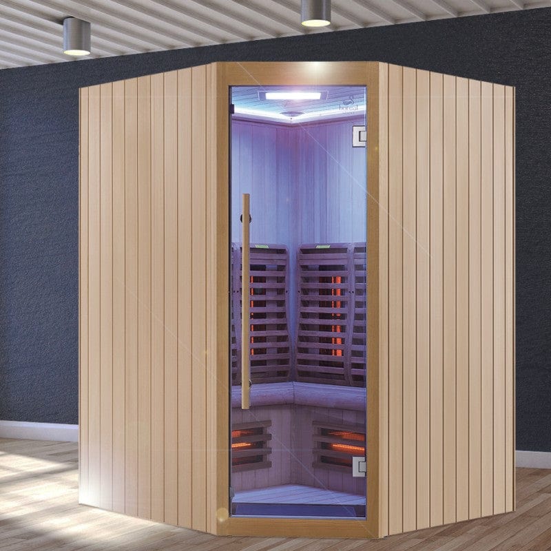 Sauna Hammam BOREAL® SIGNATURE 150C FULL SPECTRUM CORNER INFRARED SAUNA - 150X150X205 - MK51560063