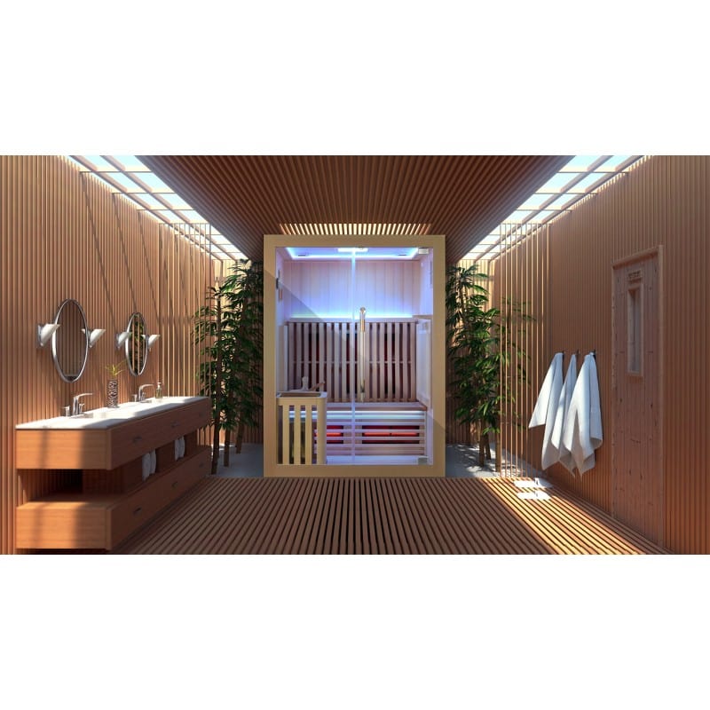 Sauna Hammam Sauna Combi Boreal® Elegance 2 - 150x125 Infrared + Steam: Full spectrum + traditional sauna - MK530177992