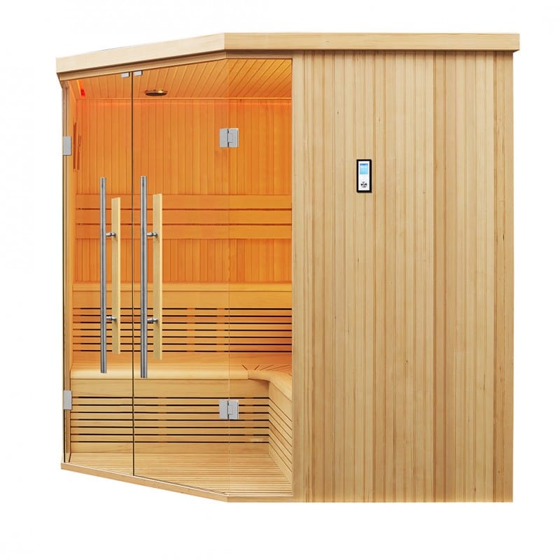 Sauna Hammam BOREAL® EVASION CLUB PRO 214C CORNER SAUNA - 5 TO 7 PLACES - 214*214*210 - PREORDER JULY2023