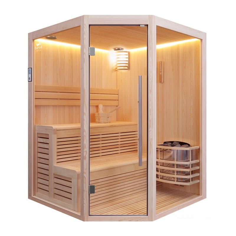 Sauna Hammam BOREAL® BALTIK 160 CORNER SAUNA - 3/4 PLACES - 160X160X210 CM - MK530140551