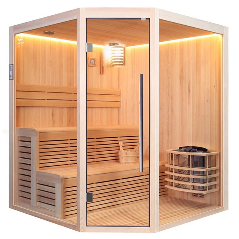 Sauna Hammam BOREAL® BALTIK 180 CORNER SAUNA - 5 PLACES - 180X180X210 CM - MK530140541