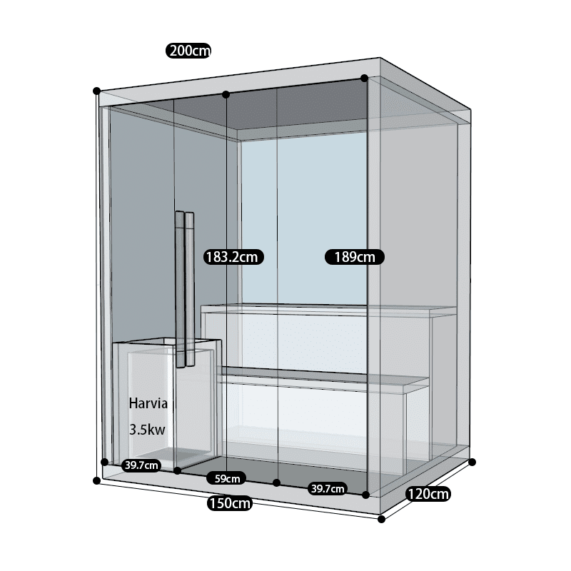 Sauna Hammam FINNISH SAUNA NORDICA® VAPOR V23 2 TO 3 PLACES - 150 X 120 X H.200 - MK51561861