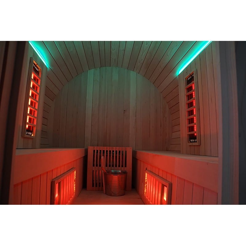 Sauna Hammam OUTDOOR INFRARED SAUNA IN RED CEDAR BOREAL® TRC IR CONCEPT - BARREL BARREL 180 * 180 - MK53019752