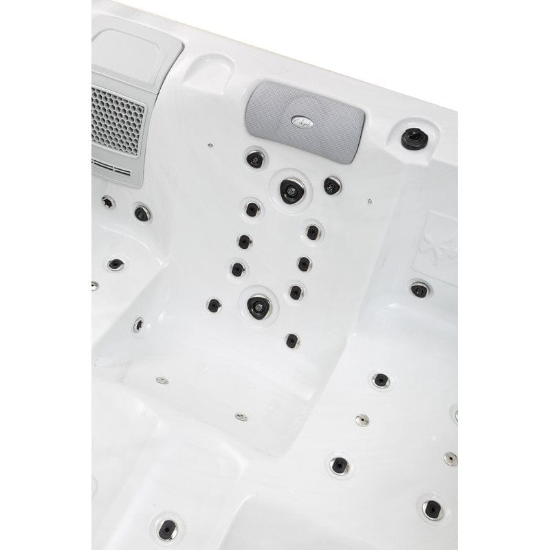 Sauna Hammam - 3-SEATER ELONGATED HOT TUB ARCHIPEL® GT3 WHITE MARBLE - THERAPEUTIC SPA BALBOA 200X200 - MK53015072