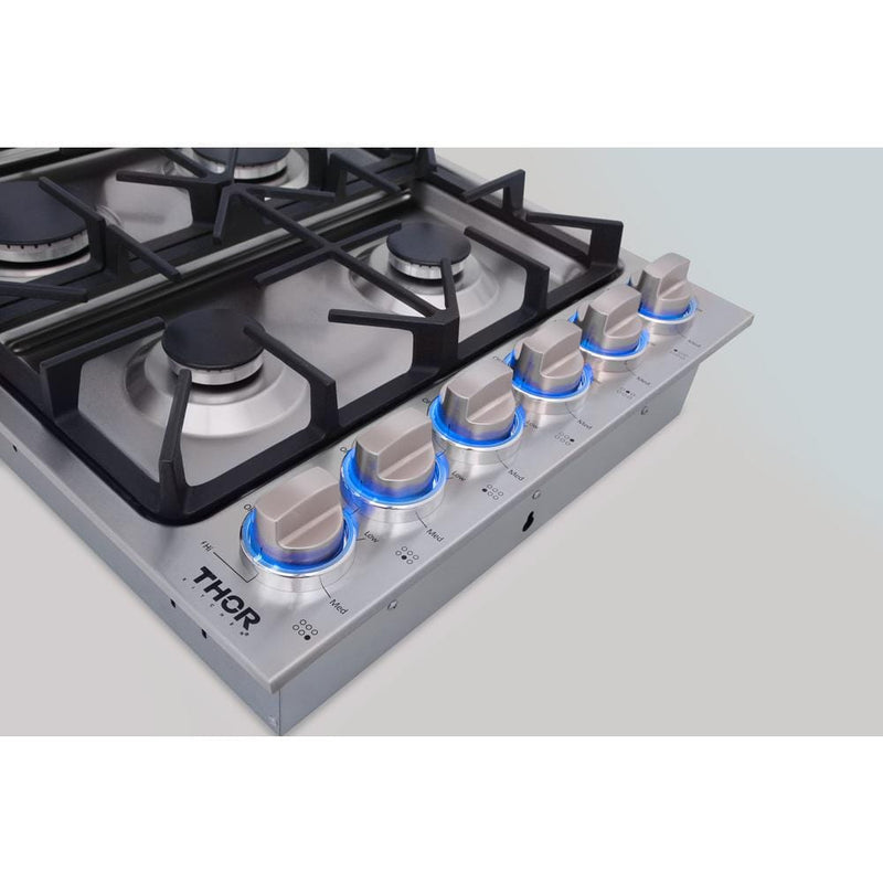 Thor Kitchen 36 in. Drop-in Natural Gas Cooktop in Stainless Steel, TGC3601