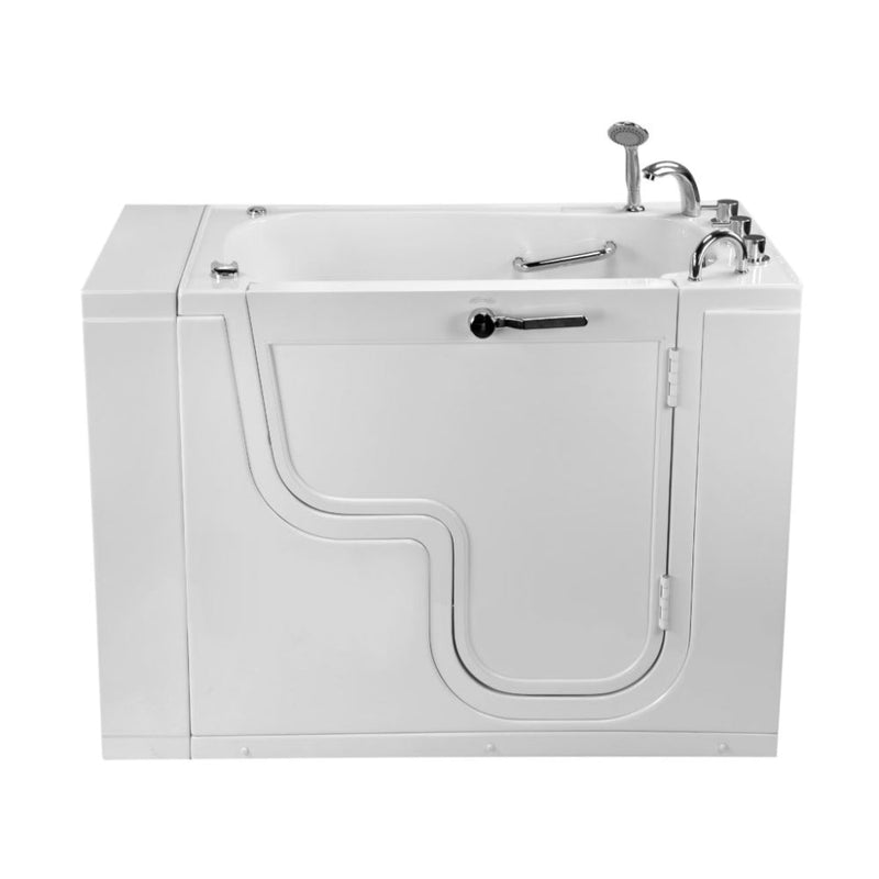 Ella's Bubble Transfer 26 – Outward Swing Door Wheelchair Accessible Acrylic Walk-In Bathtub with 2″ Dual Drain (26″W x 52″L) - Backyard Provider