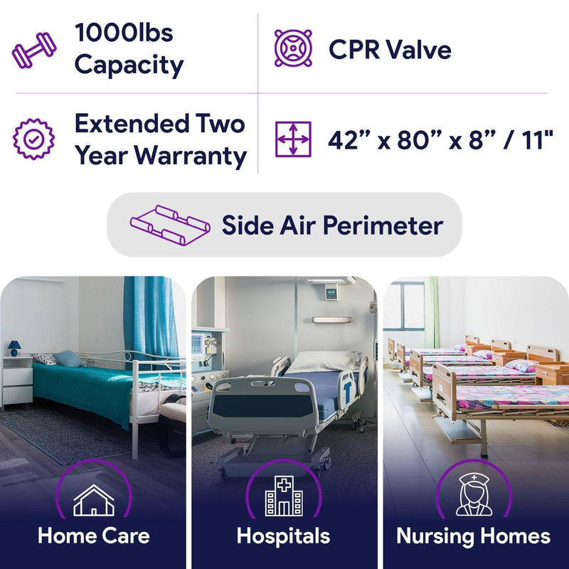 True Low Air Loss Bariatric Mattress, Alternating Pressure Pulsation and Air Bolsters