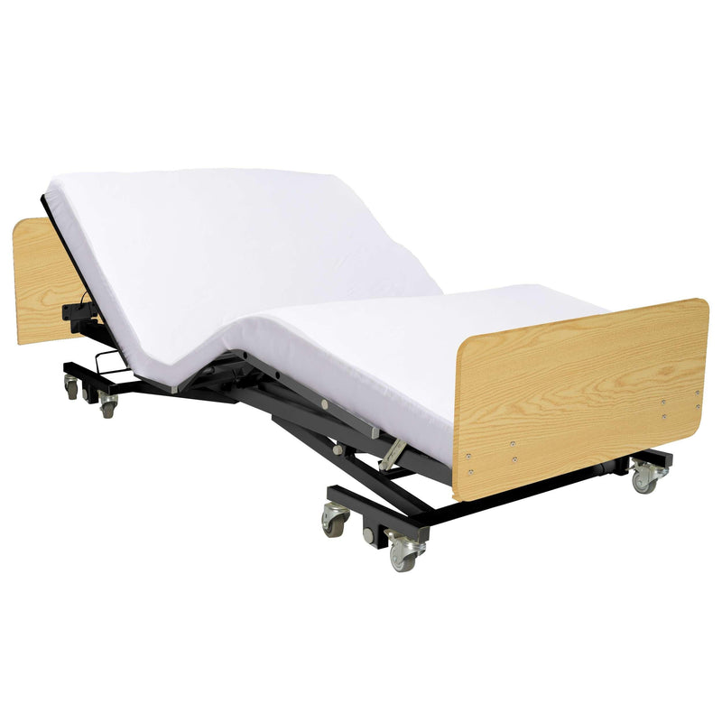 Ultra Low Electric Homecare Hospital Bed and Memory Foam Mattress - Expandable Width