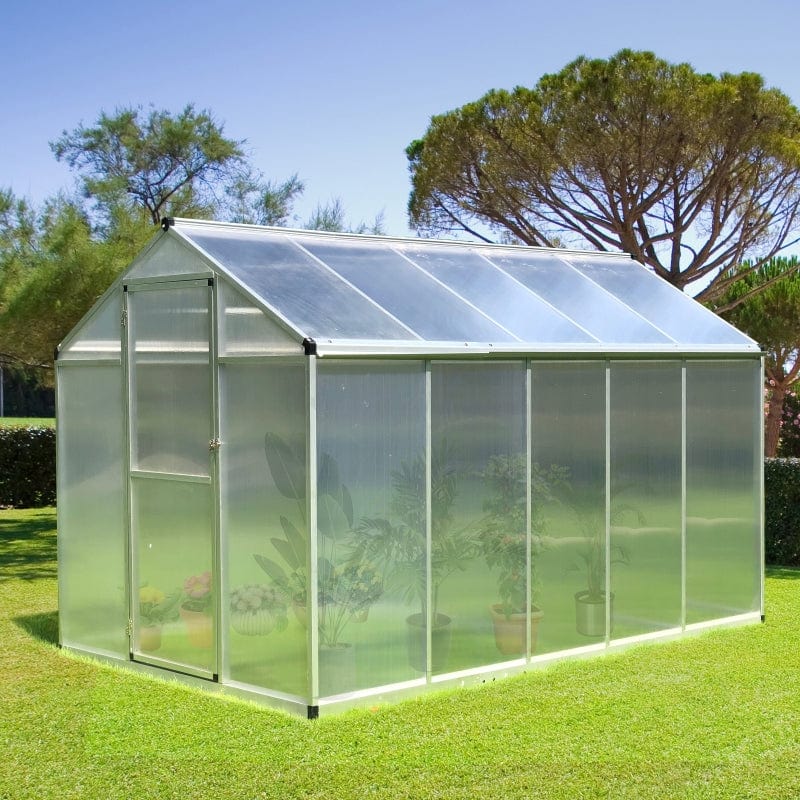 Outsunny 10' L x 6' W Walk-In Polycarbonate Greenhouse - 845-243V02