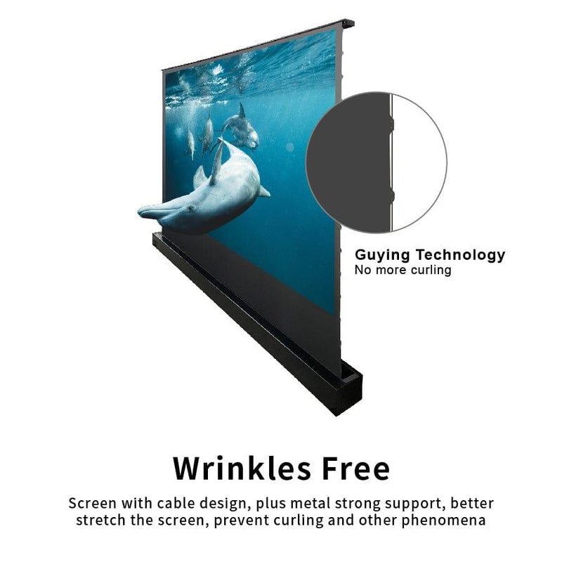 VIVIDSTORM S ALR Motorized Tension Floor Rising Obsidian Long Throw Projector Screen