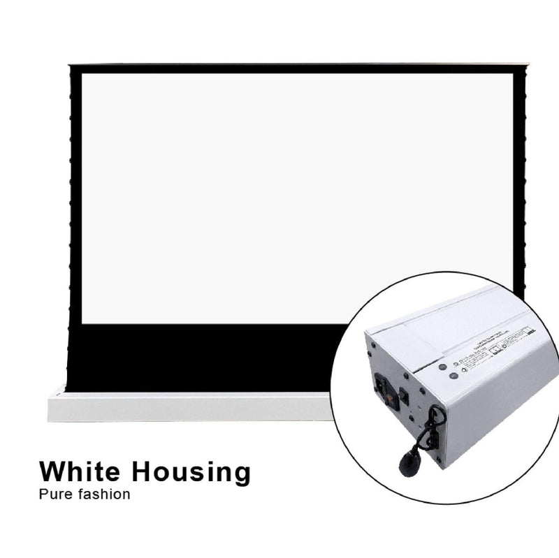 VIVIDSTORM Pearl White Cinema Plus Motorized Tension Floor Rising Projector Screen