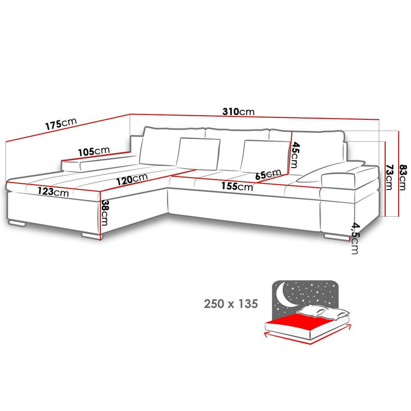 MABEL Sectional Sleeper Sofa - Backyard Provider