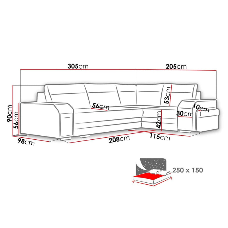 Sectional FULL XL Sleeper Sofa MAGNUS S with storage, SALE - Backyard Provider