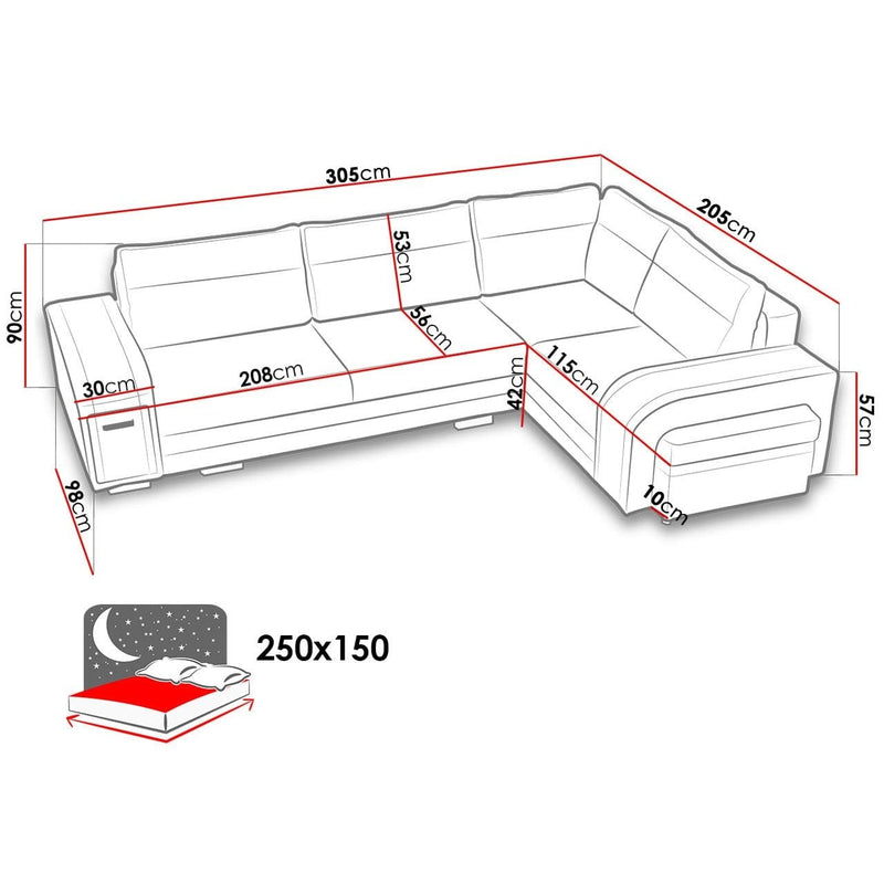 Sectional Sleeper Sofa AMBROSE Faux leather with storage, SALE - Backyard Provider