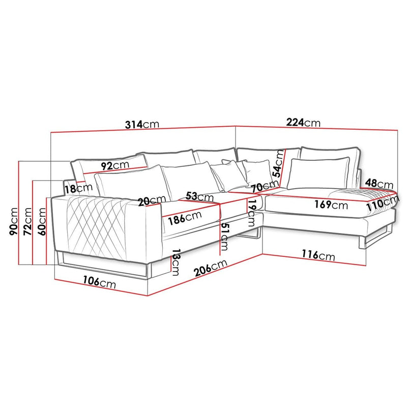 Maxima House FLORA Sofa Beige Sectional Sofa - Backyard Provider