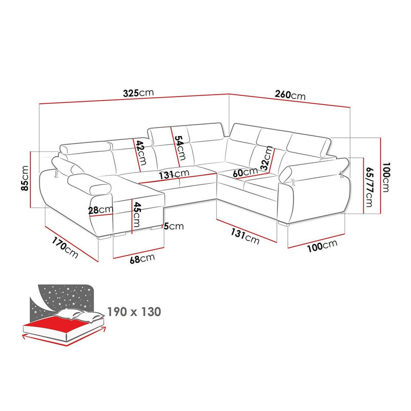 Maxima House ELIANA Sectional Sleeper Sofa, Universal - Backyard Provider