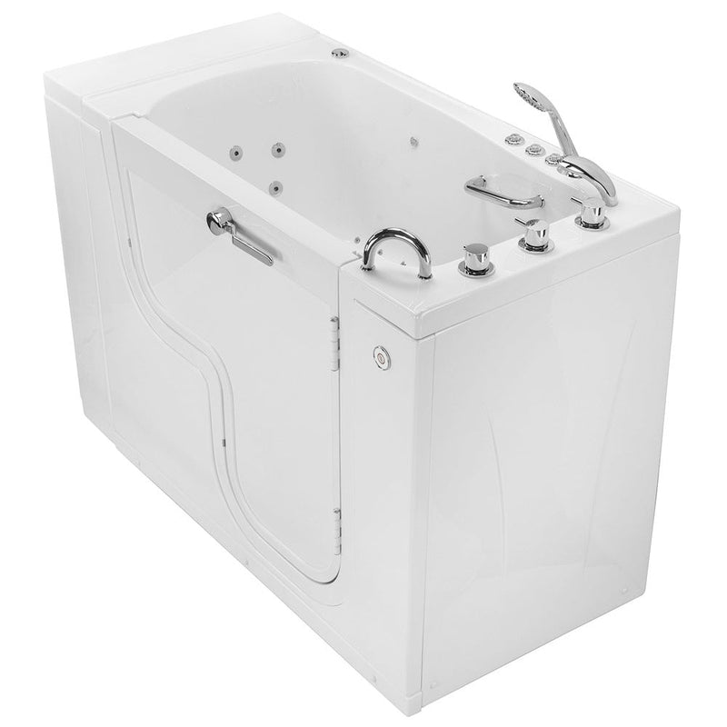 Ella's Bubble Transfer 30 Walk-In Bathtub: Outward Swing Door, Wheelchair Accessible, Acrylic, 2″ Dual Drain (29″W x 52″L) - Backyard Provider