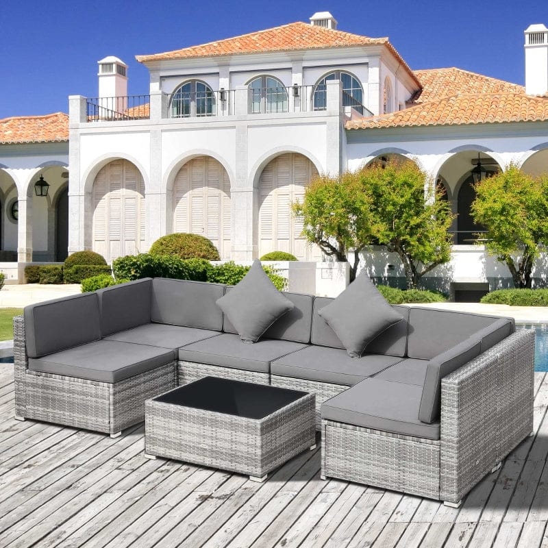 Outsunny 7-Piece Outdoor Patio Furniture Set - 860-020V05BK