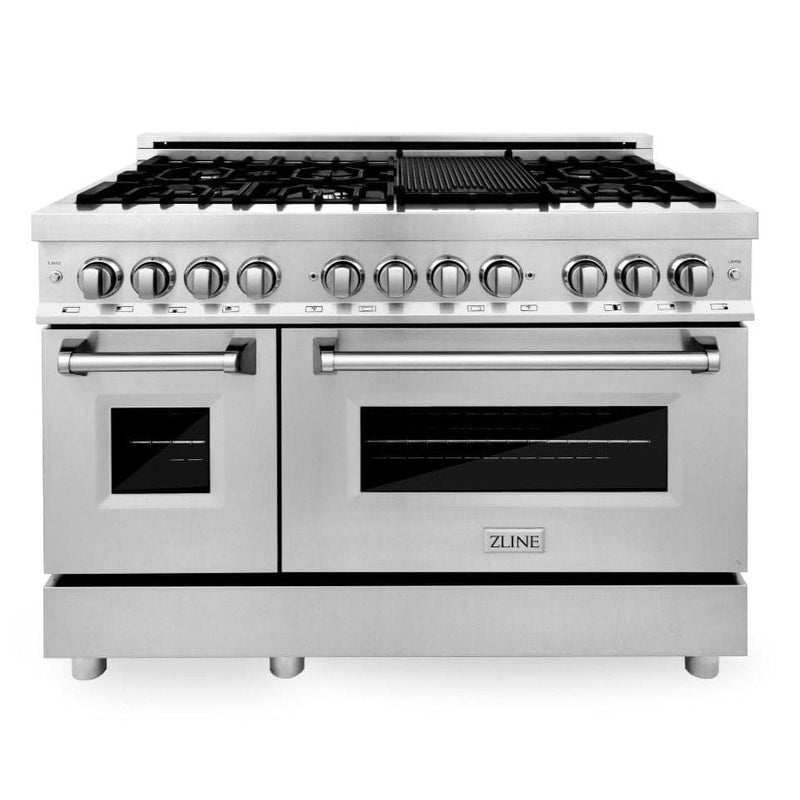 ZLINE 48 in. Professional Gas Burner and Electric Oven in Stainless Steel, RA48