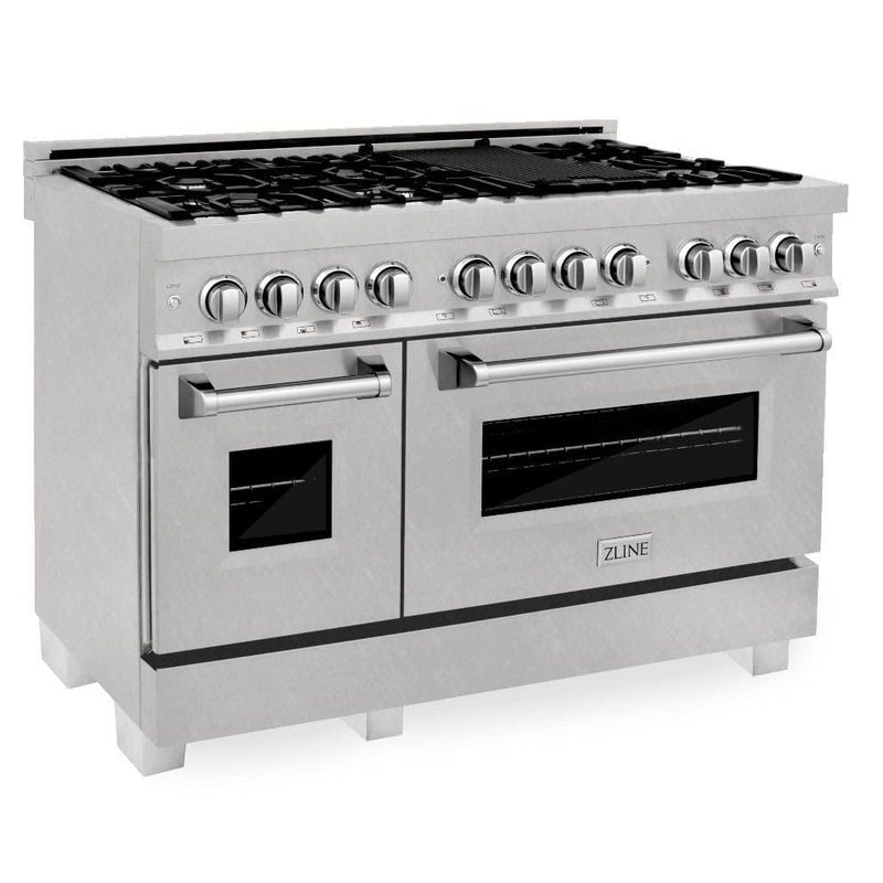 ZLINE 48 in. Professional Gas Burner/Electric Oven in DuraSnow® Stainless with 6.0 cu.ft. Oven, RAS-SN-48