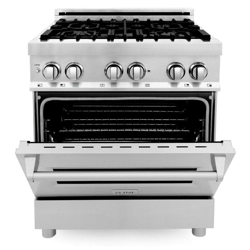 ZLINE 30 in. Professional Gas Burner, Electric Oven Stainless Steel Range, RA30