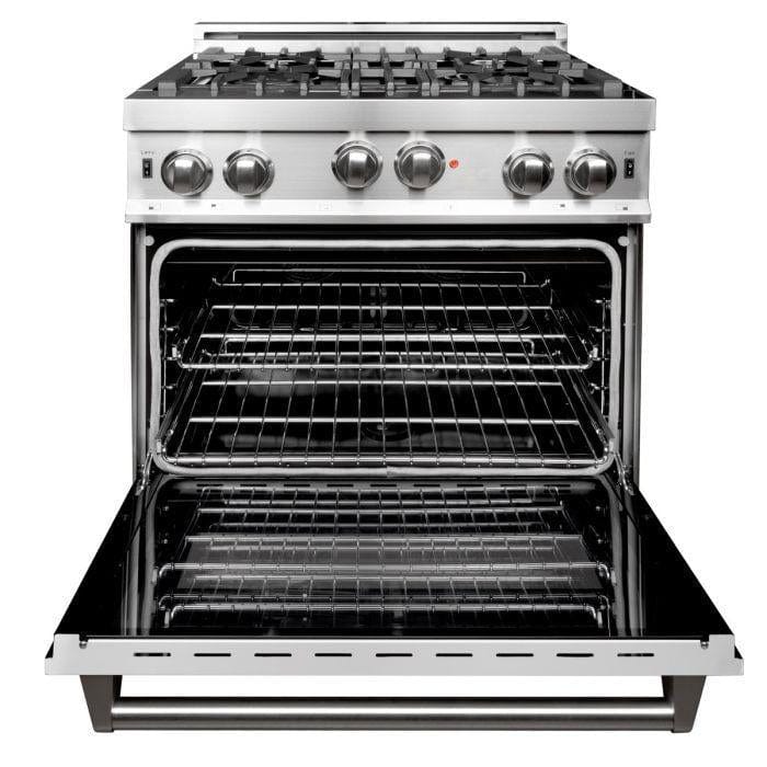 ZLINE 30 in. Professional 4.0 cu. ft. 4 Gas on Gas Range with White Matte Door, RG-WM-30