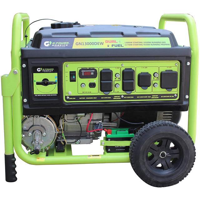 Green-Power America GN13000DEW Dual Fuel Portable Generator - Backyard Provider