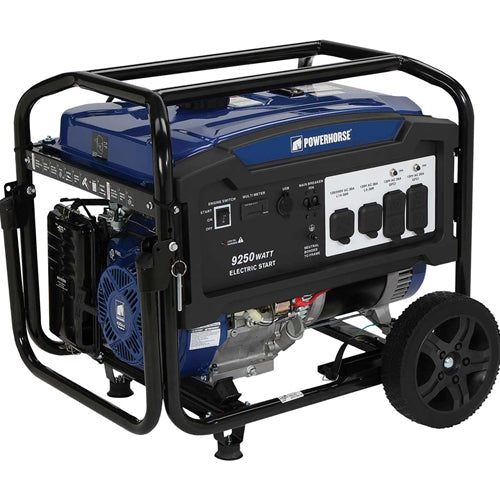 K & M Manufacturing Powerhorse Portable Generator - 9250 Surge Watts, 7500 Rated Watts & Electric Start