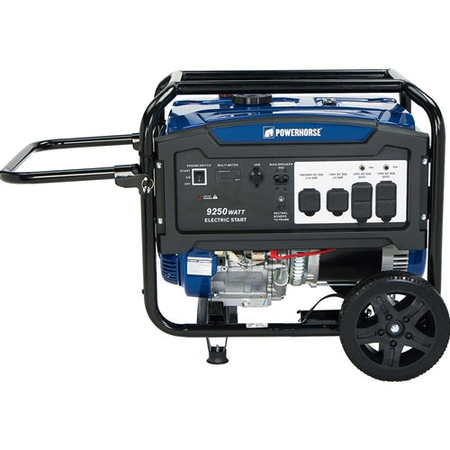 K & M Manufacturing Powerhorse Portable Generator - 9250 Surge Watts, 7500 Rated Watts & Electric Start