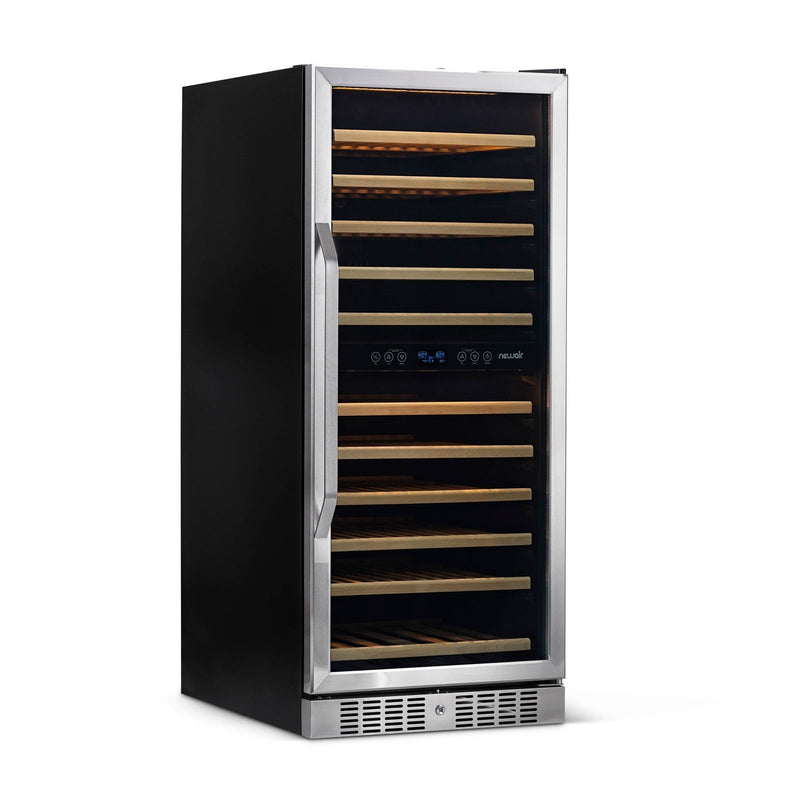 Newair - 27” 116-Bottle Dual-Zone Built-in Stainless Steel Wine Cooler AWR-1160DB