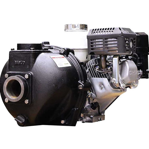 K & M Manufacturing Banjo Cast Iron Transfer Pump with 2in Ports - Honda GX200 Engine - Recoil Start