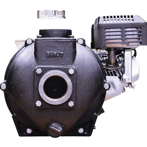 K & M Manufacturing Banjo Cast Iron Transfer Pump with 2in Ports - Honda GX200 Engine - Recoil Start