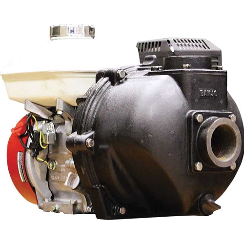 K & M Manufacturing Banjo Cast Iron Transfer Pump with 2in Ports - Honda GX200 Engine - Recoil Start trimmed