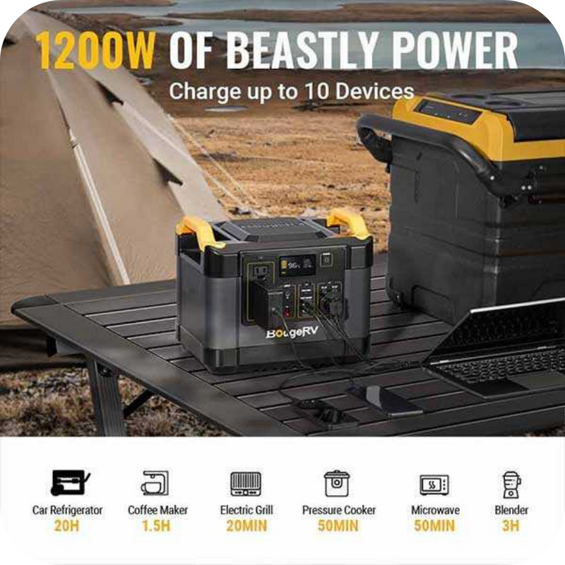 BougeRV NCM 1100Wh Portable Power Station | ISE120M - Backyard Provider