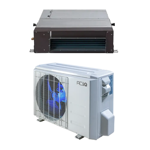 9,000 BTU 19 SEER ACiQ Platinum Single Zone Concealed Duct Mini Split System w/ Max Heat - Backyard Provider
