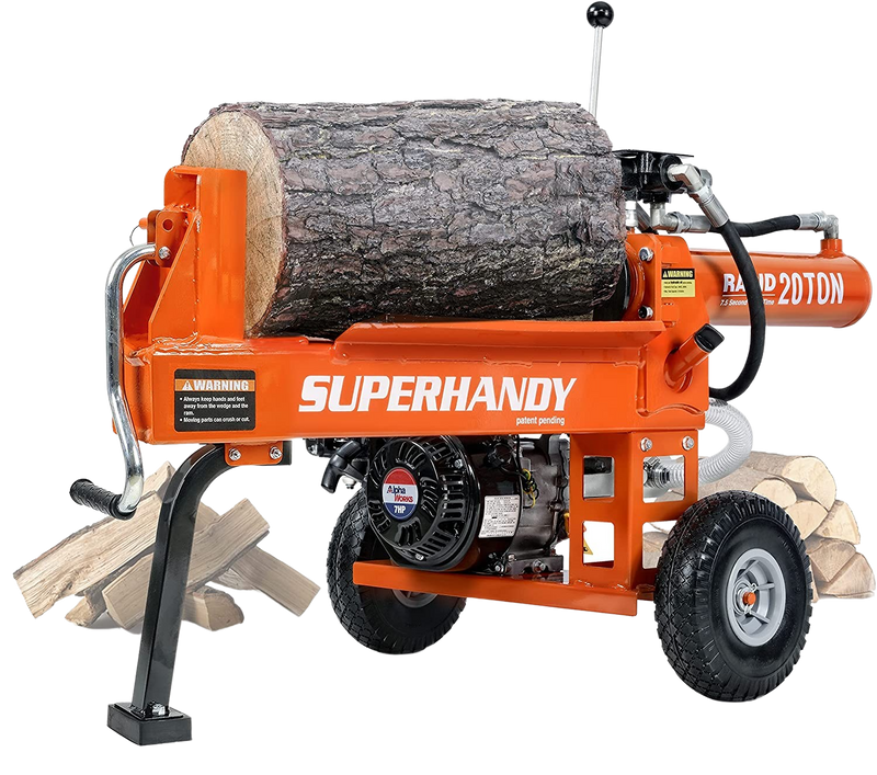 Super Handy GUO077 Portable 20 Ton Gas Powered Log Splitter New