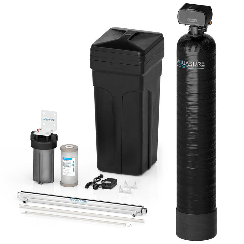 Signature Series | 48,000 Grains Water Softener with 12 GPM Quantum De-Activator System and Triple Purpose Carbon Pre-Filter