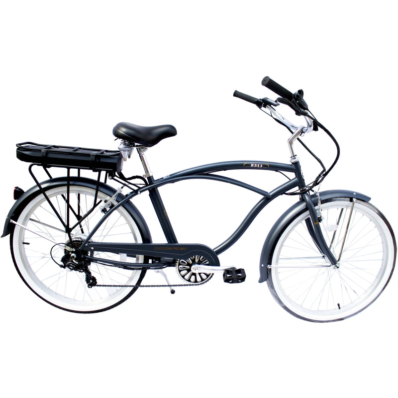 Micargi Bali 26" Beach Cruiser Crossbar 48V 350W Electric Bike - BALI-M-MATTE GREY - ePower Go