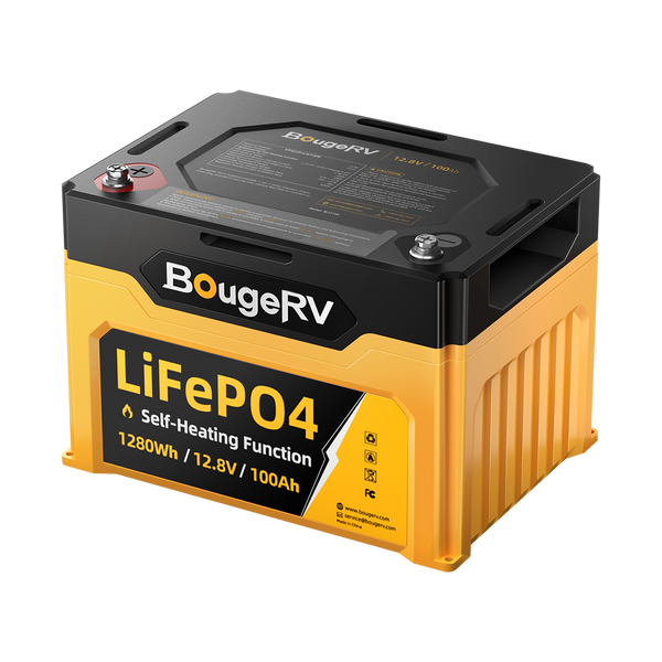 BougeRV 12V 1,280Wh/100Ah Self-Heating LiFePO4 Battery | ISE144 - Backyard Provider