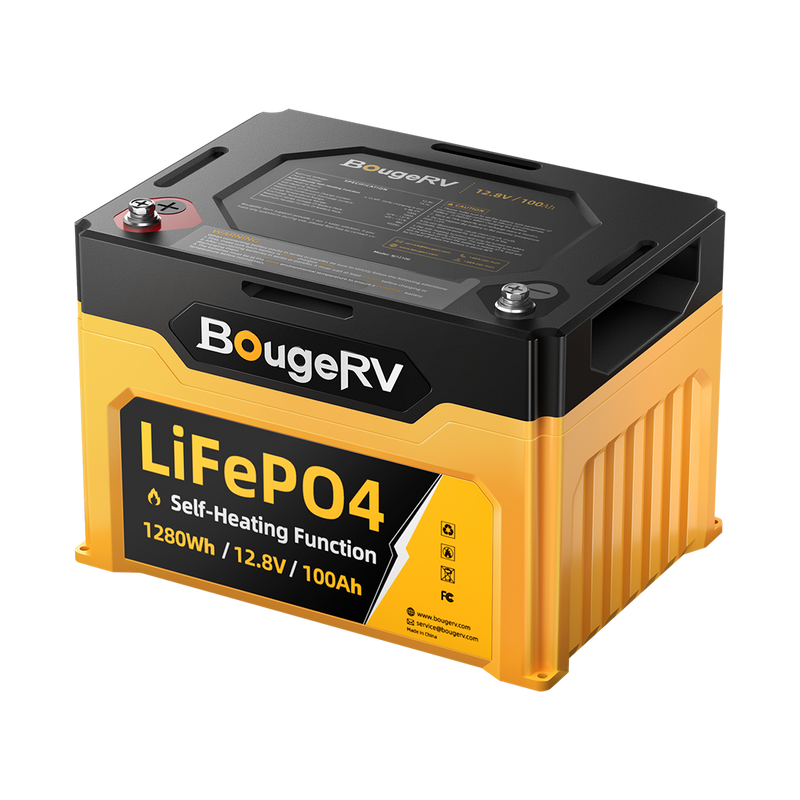 BougeRV 12V 1,280Wh/100Ah Self-Heating LiFePO4 Battery | ISE144 - Backyard Provider