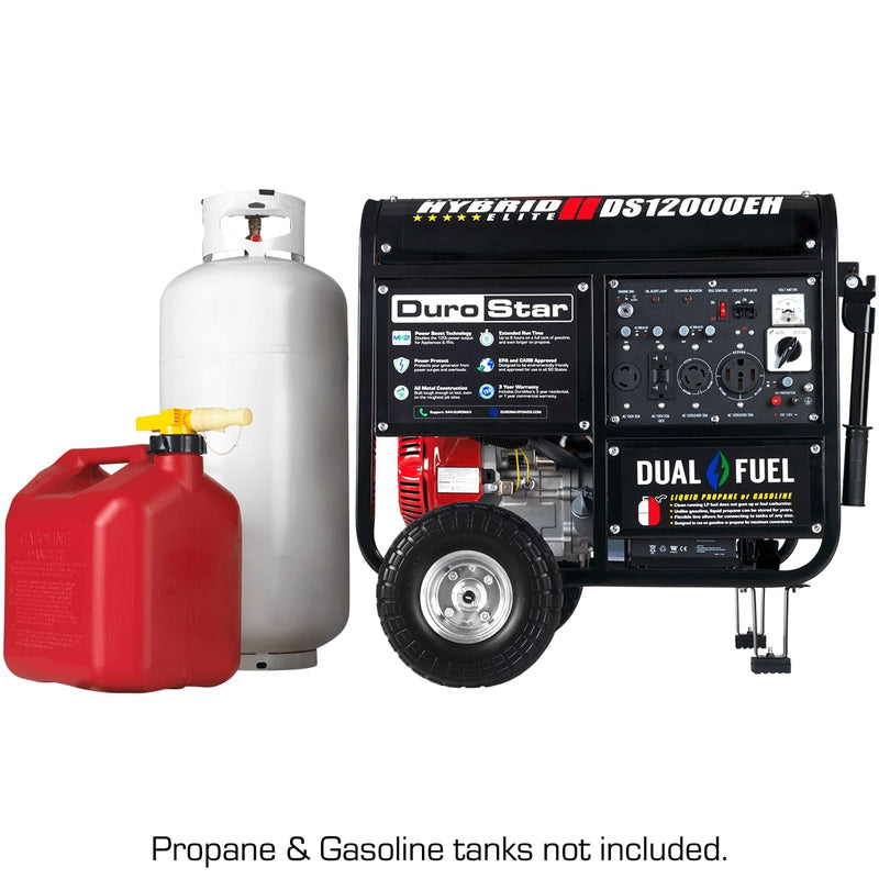 DuroStar 12,000-Watt 457cc Portable Dual Fuel Gas Propane Generator - DS12000EH