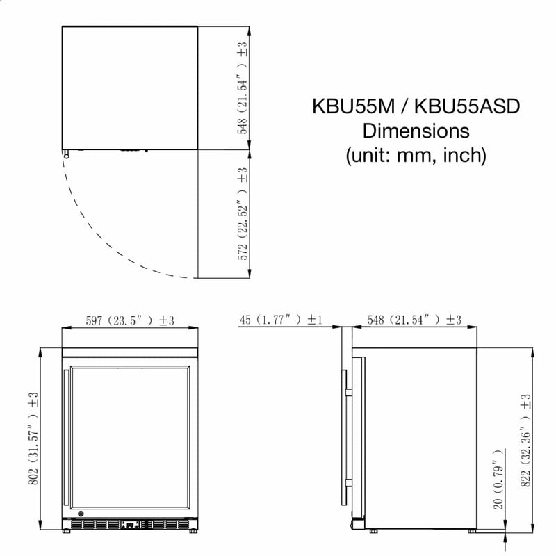 Kings Bottle 24'' Outdoor Beer Fridge Cooler Stainless Steel - KBU55ASD