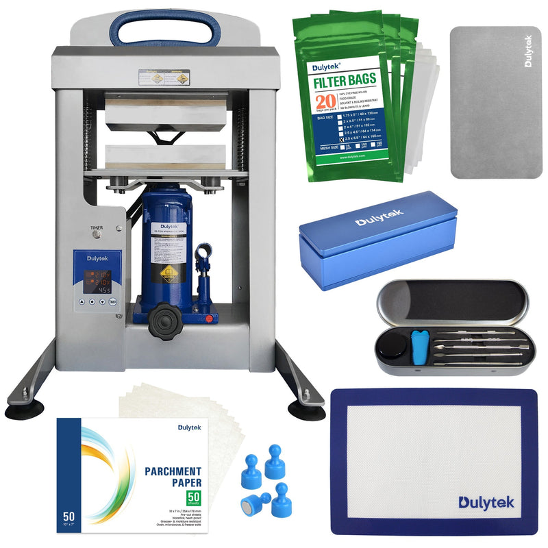 Dulytek® DHP20 20-Ton Hydraulic Rosin Heat Press and Accessories Bundle