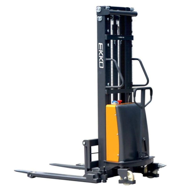 EKKO Semi-Electric Straddle Stacker - 119" Height - 3300 lbs Capacity - EA15B