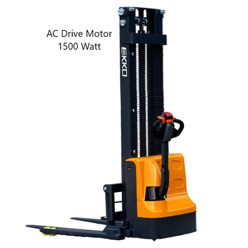 EKKO Full Powered Straddle Stacker - 145" Height 3000 lbs Capacity - EB12EA