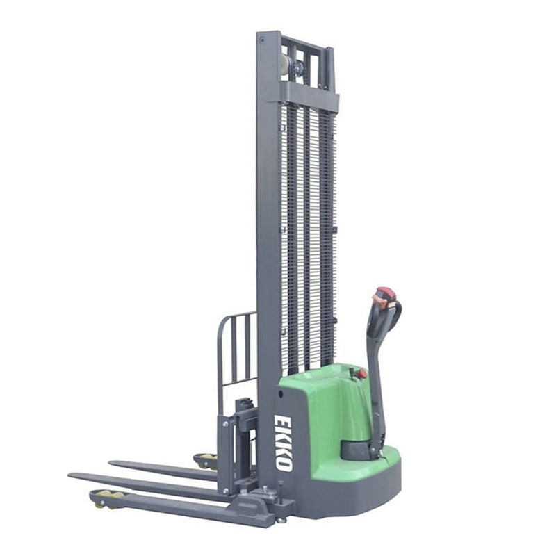 EKKO Full Powered Straddle Stacker Side Shifting 2800 lb Capacity 145" Height - EB13ES-145LI